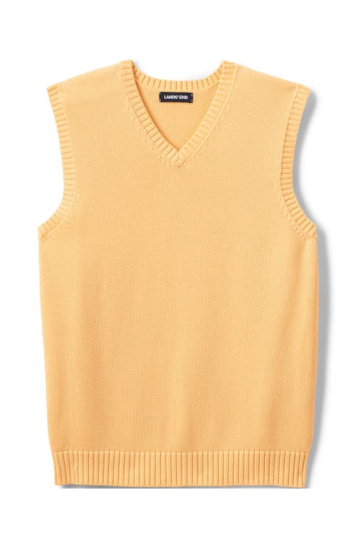 Shop Lands' End School Uniform  Cotton Modal Sweater Vest In Maize