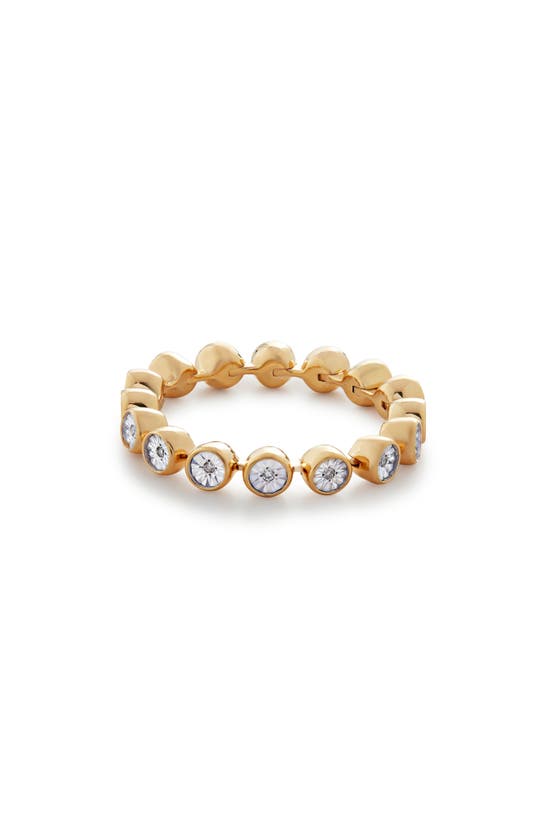 Shop Monica Vinader Diamond Essential Tennis Ring In 18k Gold Vermeil