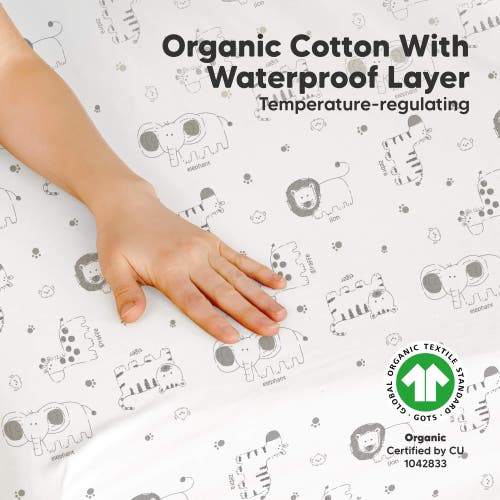 Keababies 2-pack Soothe [protect+] Waterproof Mini Crib Sheets In Keasafari