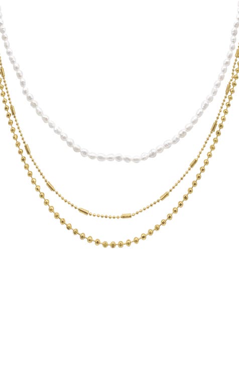 Seed Imitation Pearl Layered Necklace