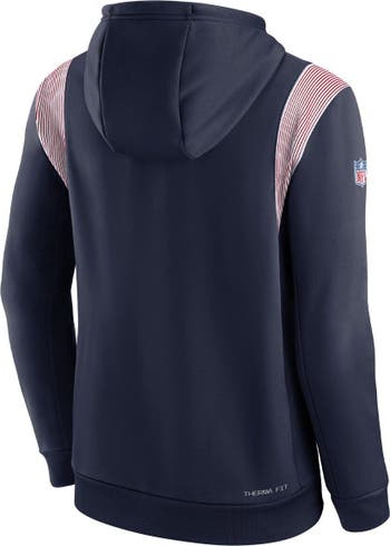 Nike Men's Nike Navy New England Patriots Sideline Athletic Stack  Performance Pullover Hoodie