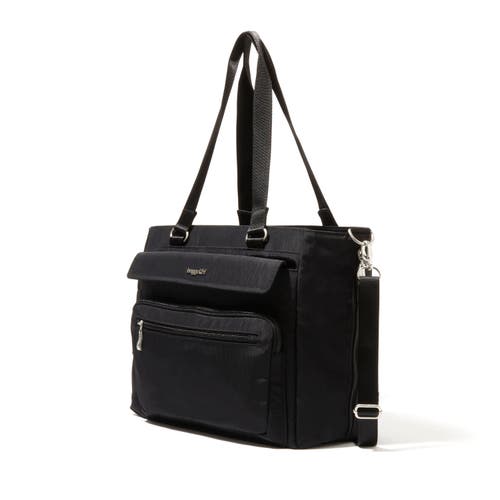 Baggallini Modern Laptop Tote Crossbody Bag In Black