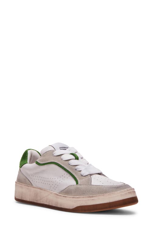 Shop Steve Madden Alec Sneaker In White/grey Leather