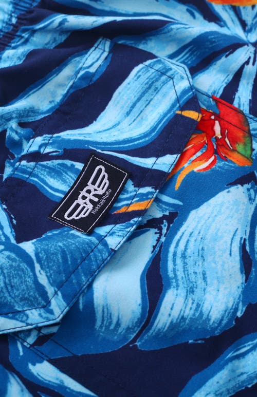 Rokka&rolla All-day Comfort Mesh-lined Swim Trunks In Tropical Floral