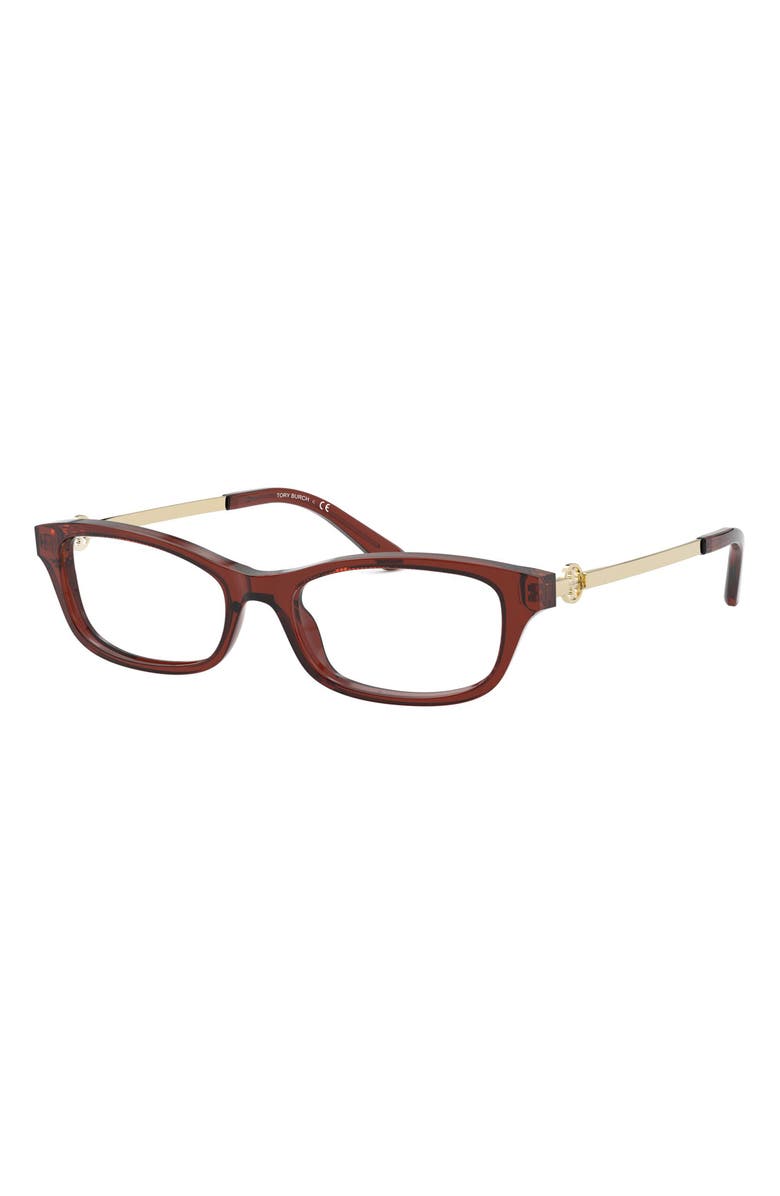 Tory Burch 52mm Square Optical Glasses, Alternate, color, 