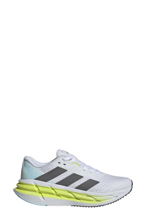 Adidas Originals Adidas Adistar 3 Running Shoe In White/ Black/ Pulse Lime