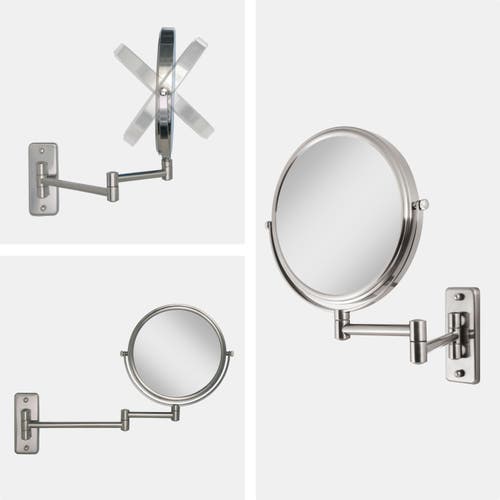 Shop Zadro Wall Mounted Makeup Mirror With 5x/1x Magnifications In Satin Nickel