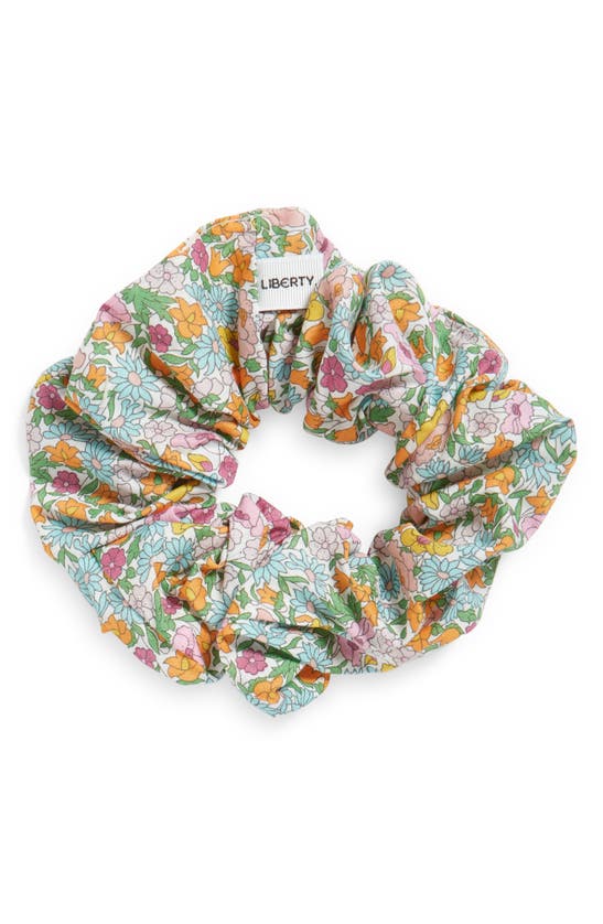 Shop Liberty London Poppy Forest Floral Cotton Scrunchie In Pink Multi