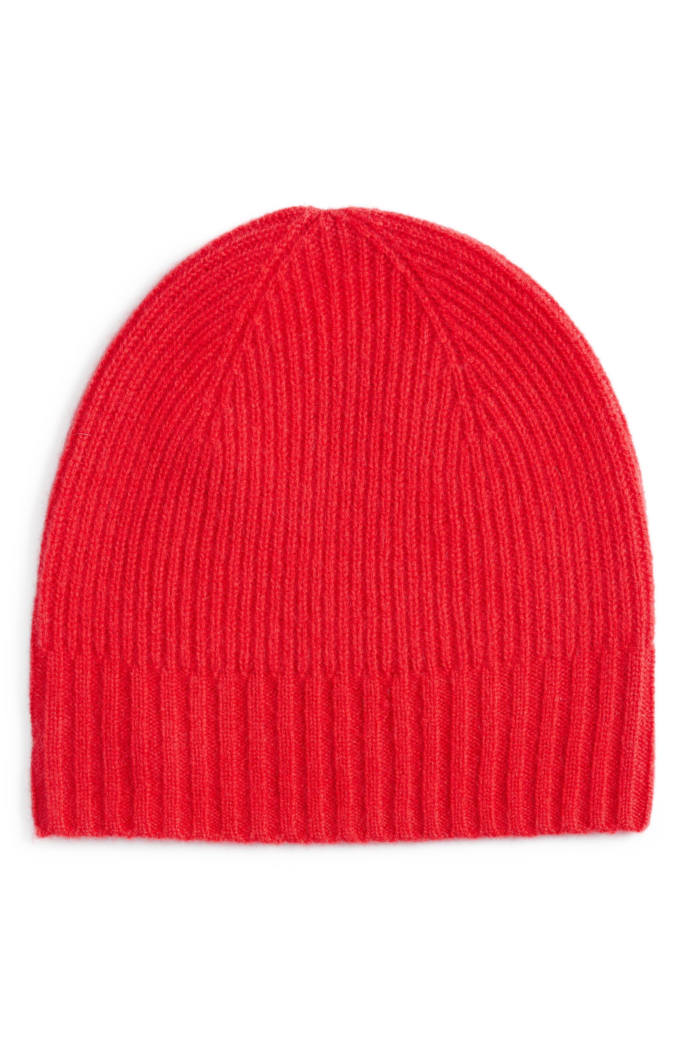 red beanie hat women's