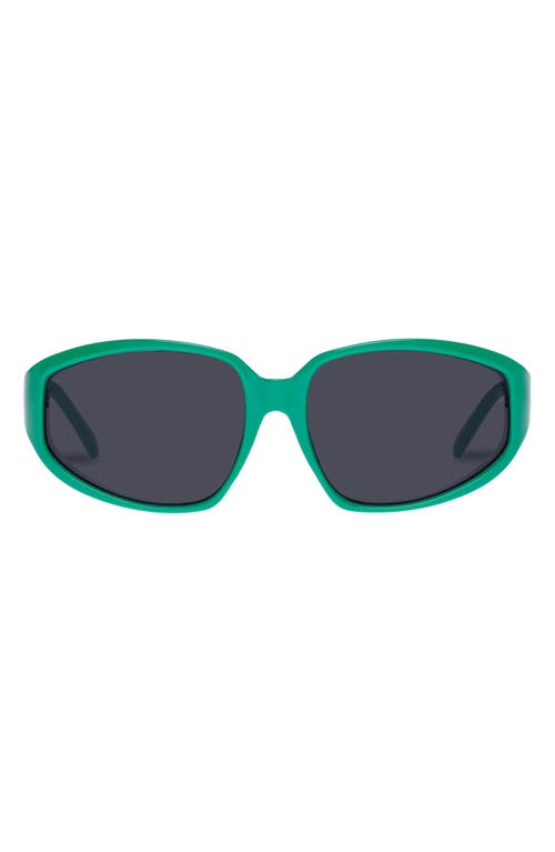 Le Specs Avenger 59mm Wraparound Sunglasses in Parakeet Green
