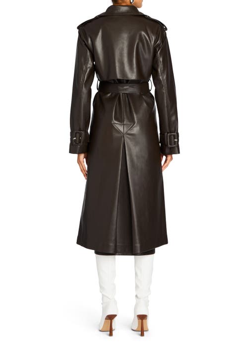 Shop Ser.o.ya Estelle Vegan Leather Trench Coat In Ash Brown