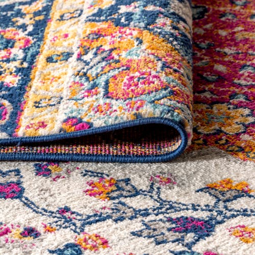 Jonathan Y Bohemian Flair Boho Vintage Medallion Area Rug In Navy/multi