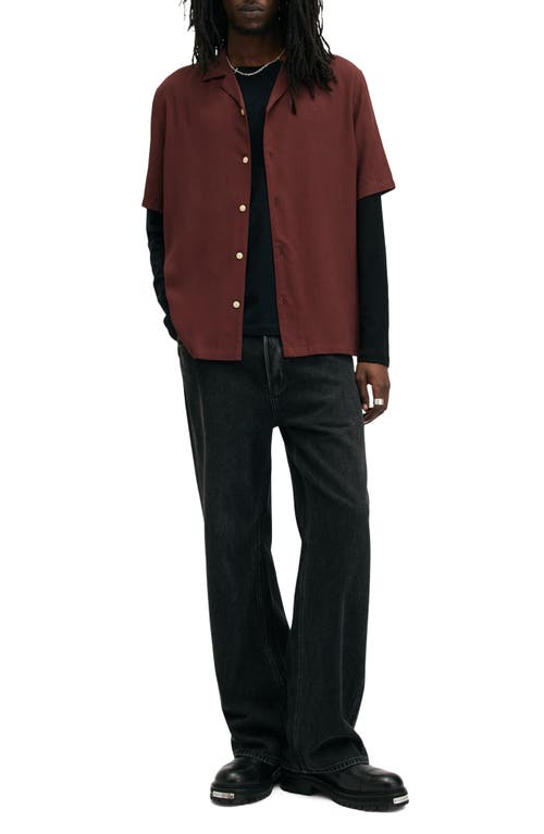 Shop Allsaints Venice Solid Camp Shirt In Moretti Red