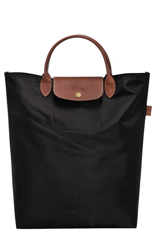 Longchamp Medium Cabas Replay Recycled Canvas Tote In Black