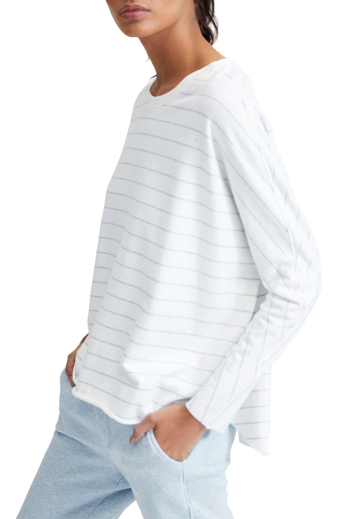 Frank Eileen Tee Lab Oversized Continuous Stripe Print Lightweight Sweatshirt Nordstrom Rack