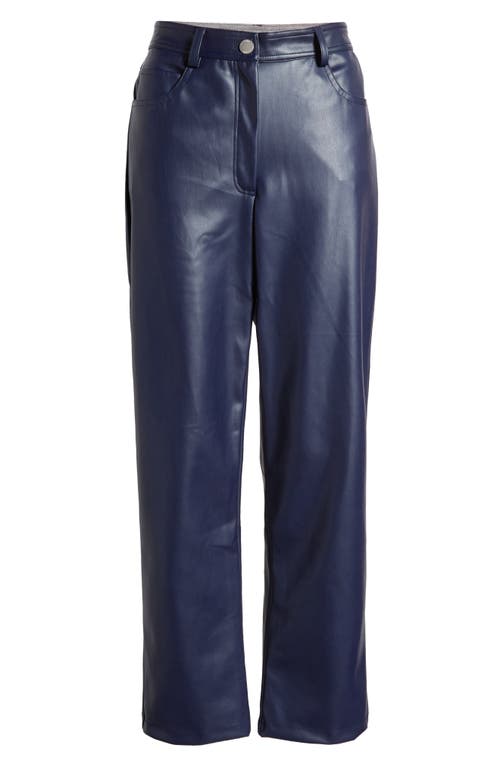 halogen(r) 5-Pocket Faux Leather Pants in Classic Navy