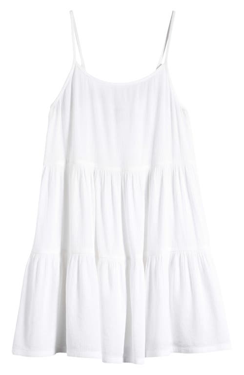 Nordstrom Kids' Tiered Cover-Up Dress White at