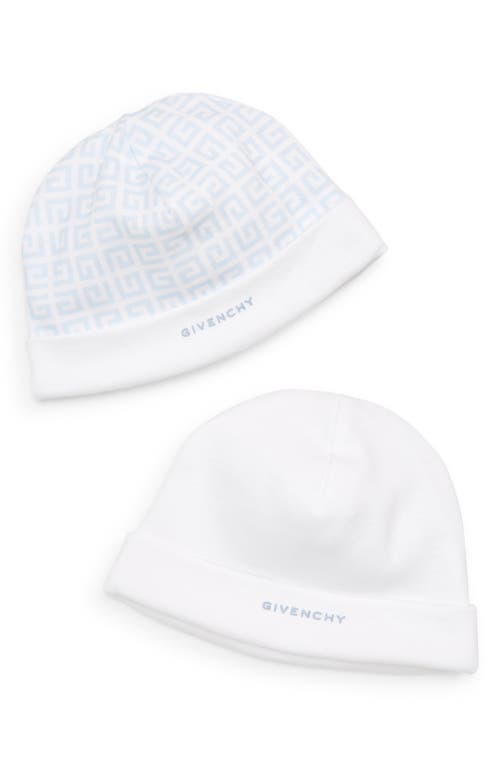 GIVENCHY KIDS Cotton Hat Set in 771 Pale Blue