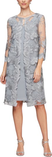 Alex Evenings Embroidered Mock Jacket Cocktail Dress Nordstrom