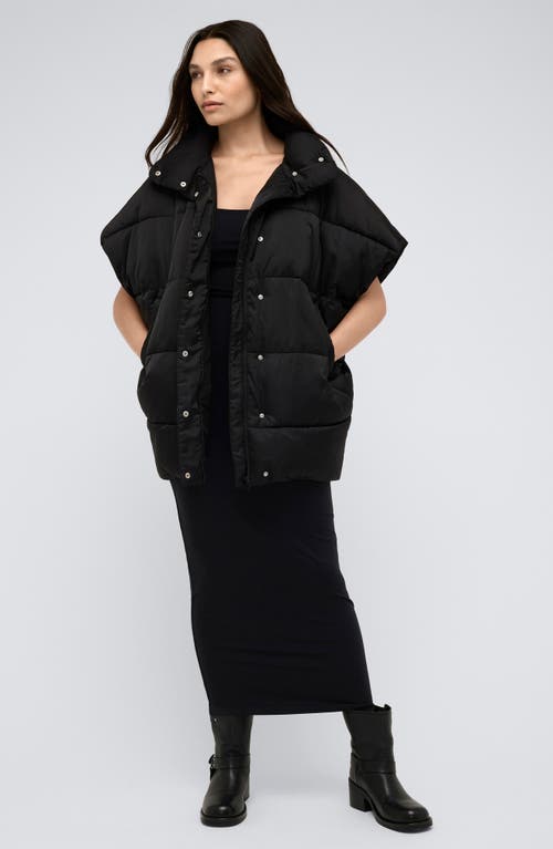 Shop Kenneth Cole Oversize Tapered Quilted Vest In Black