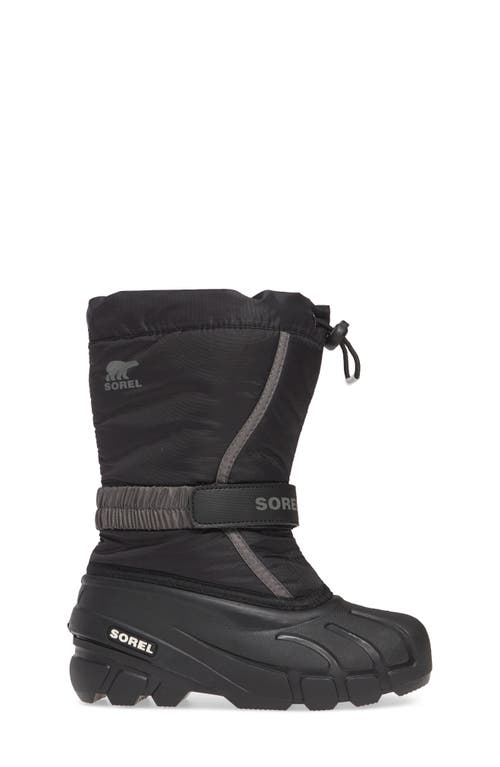 Shop Sorel Kids' Flurry Weather Resistant Snow Boot In Black/city Grey