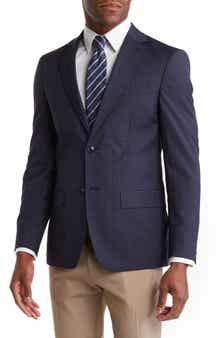 Calvin Klein Solid Blue Wool Suit Suit Separates Jacket | Nordstromrack