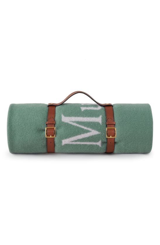 Shop Mulberry Wool Throw Blanket In Cambridge Green