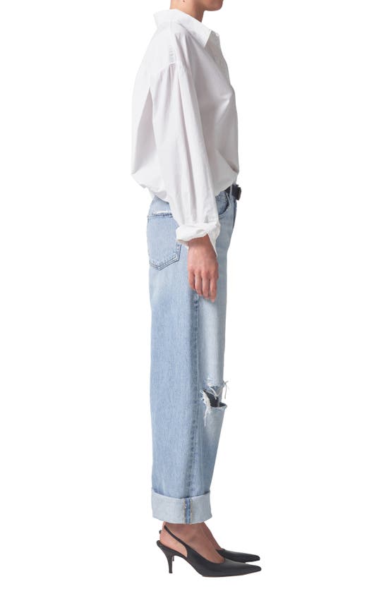 Shop Citizens Of Humanity Ayla Ripped High Waist Baggy Wide Leg Jeans In Pagoda