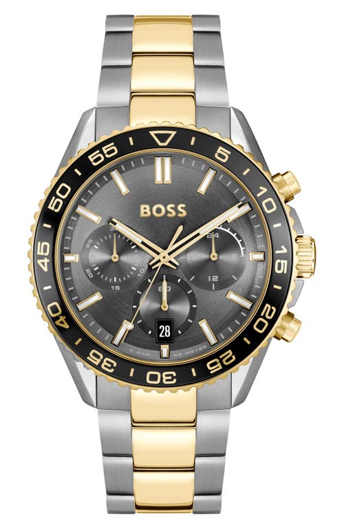 BOSS Runner Chronograph Bracelet Watch, 45mm in Gray/black at Nordstrom