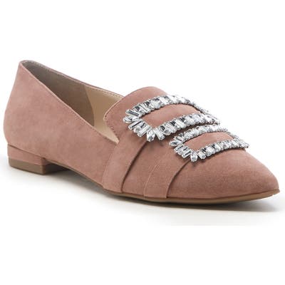Sole Society Kelynn Crystal Buckle Flat- Pink