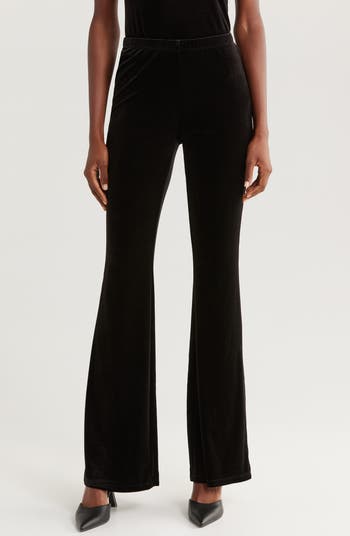 Good American Stretch Velvet Flare Leg Pants Nordstrom