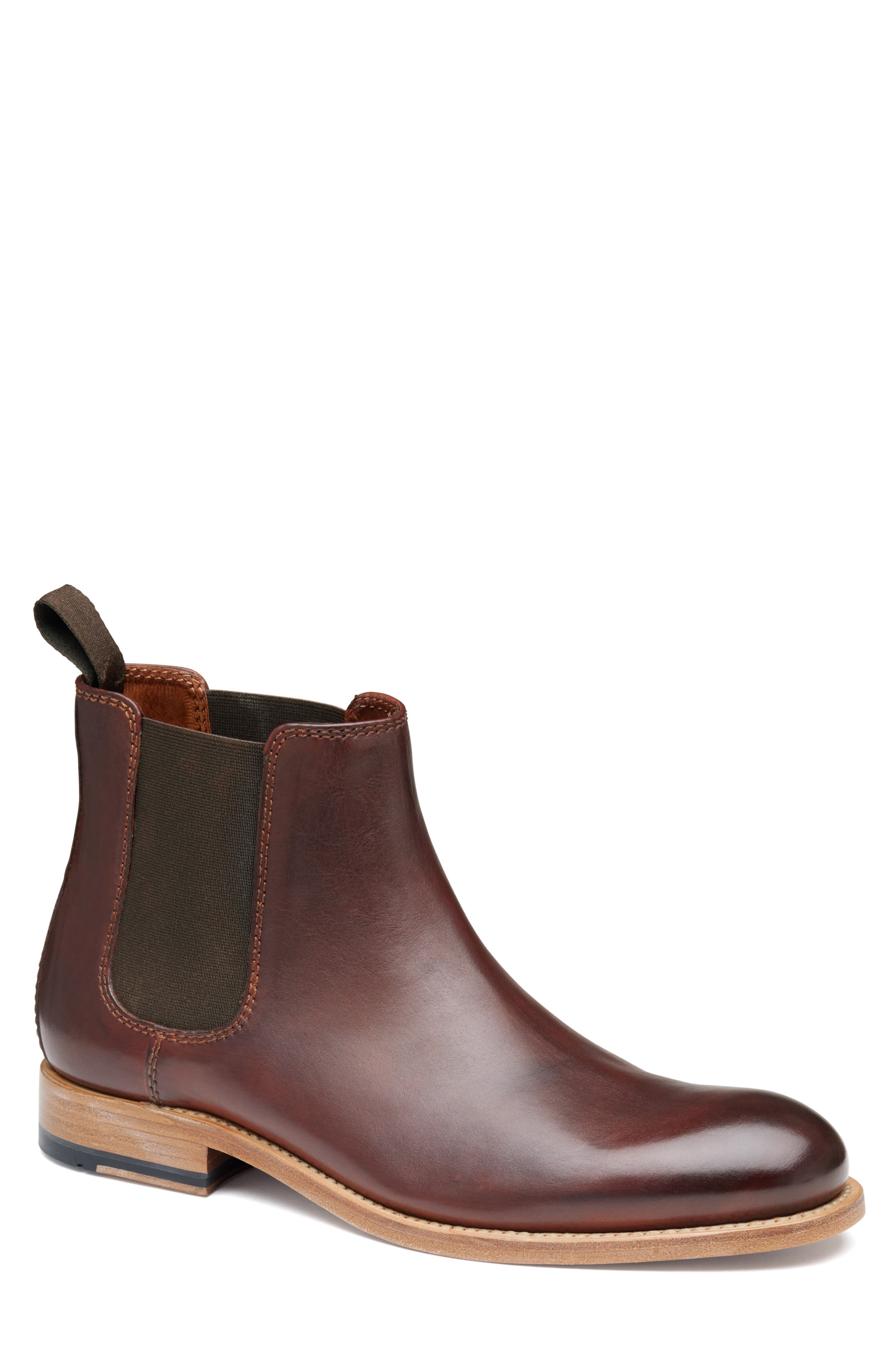 Johnston & Murphy Dudley Chelsea Boot in Mahogany Dip-Dyed Calfskin Cover