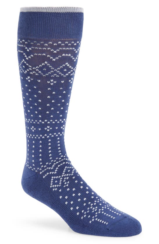 Nordstrom Cushion Foot Dress Socks In Blue Angelite Fairisle