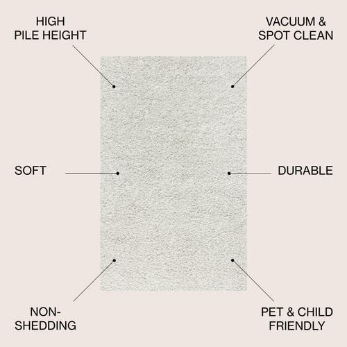 Jonathan Y Mercer Shag Plush Area Rug In White
