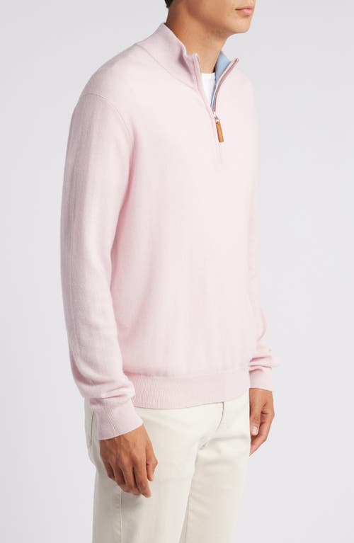 Lorenzo Uomo Quarter Zip Wool & Cashmere Sweater In Shell Pink
