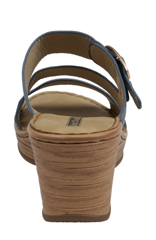 Good Choice New York Odalis Platform Wedge Slide Sandal In Blue