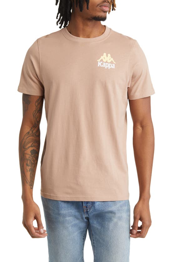 Kappa Authentic Ables Cotton Graphic Tee In Beige Dk