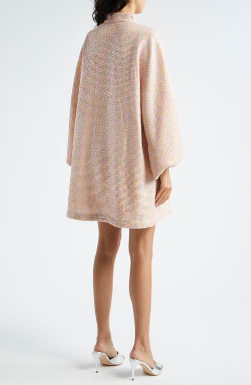 Shop La Vie Style House Daisy Sequin Bell Sleeve Cover-up Dress In Peach Pink Multi