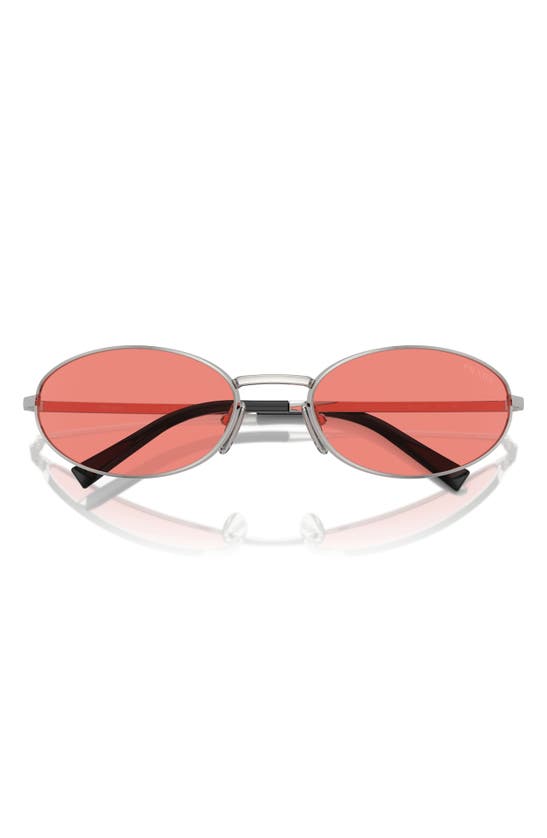 Prada 59mm Oval Sunglasses In Silver