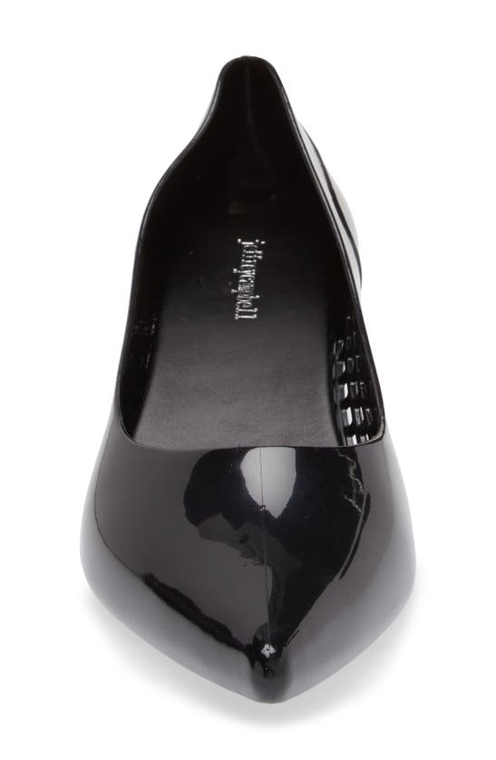 Shop Jeffrey Campbell Millenni Pointed Toe Kitten Heel Pump In Black Shiny