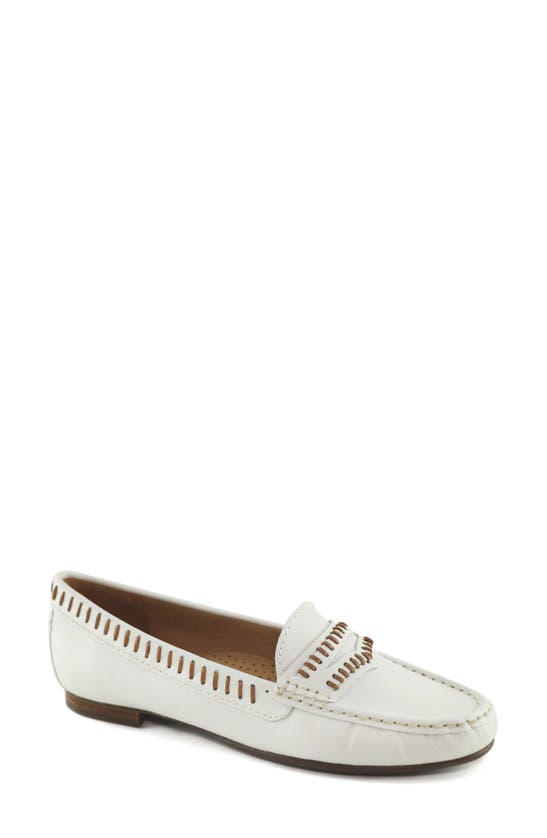 Driver Club Usa Maple Ave Penny Loafer In White Nappa Soft