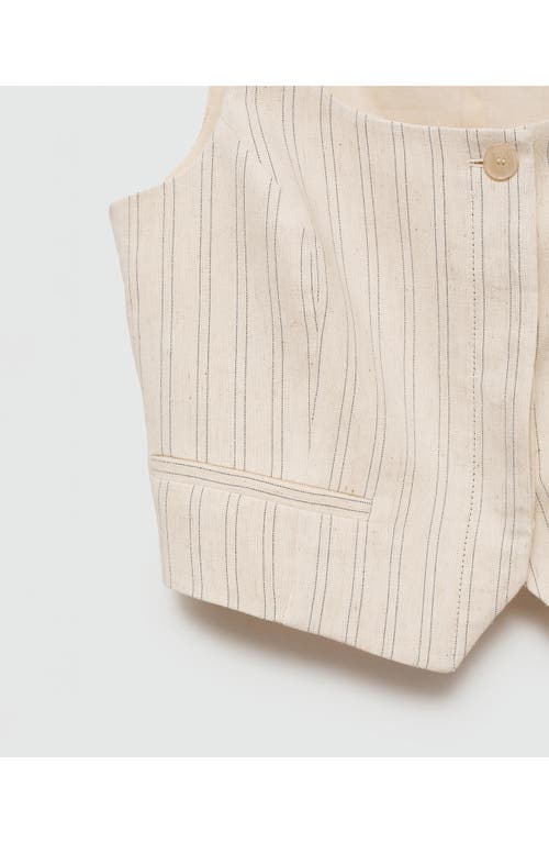 Shop Mango Stripe Vest In Ecru