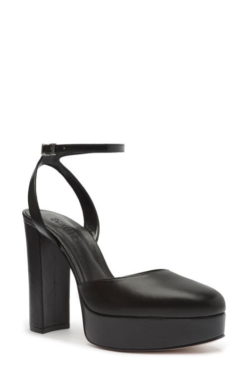 Schutz Mila Ankle Strap Platform Pump in Black at Nordstrom, Size 6.5