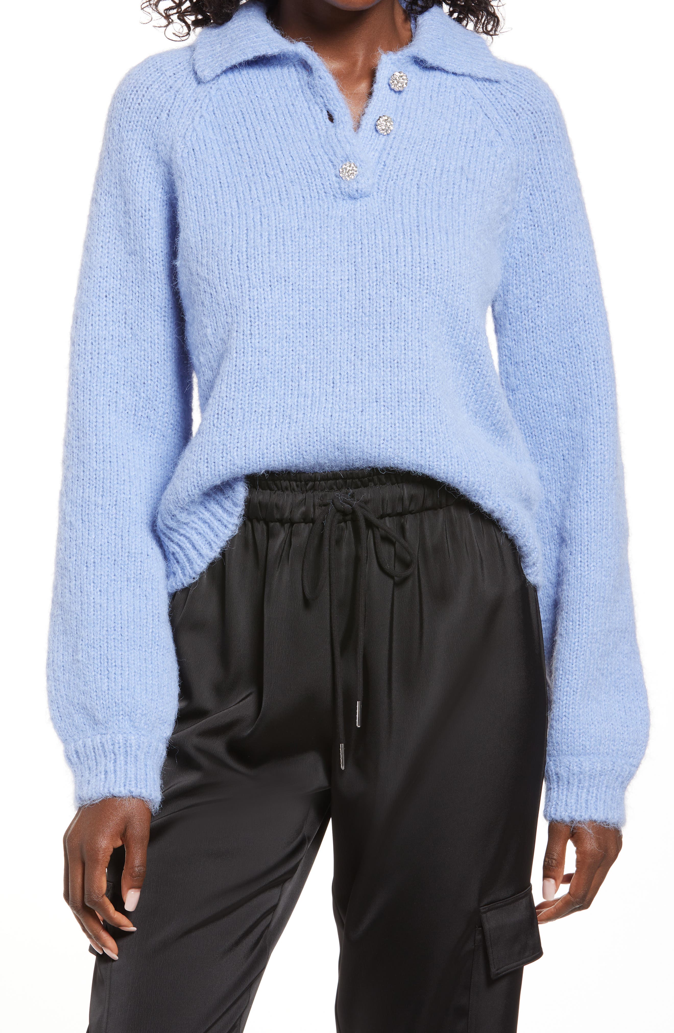 pale blue sweaters