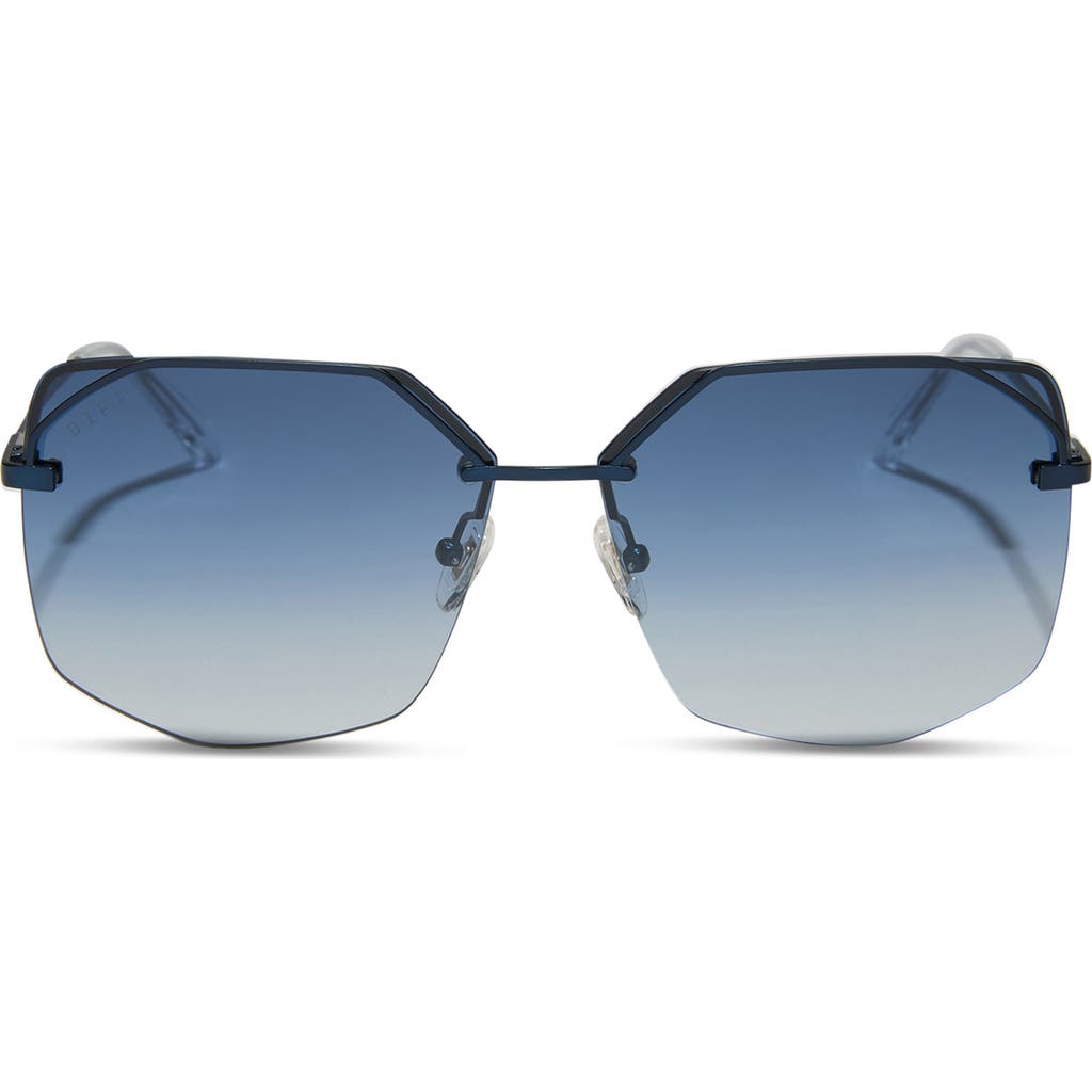 Diff Bree 62mm Square Sunglasses In Aegean Blue Flash