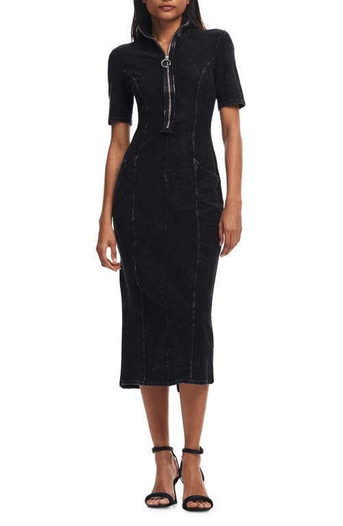 Shop Desigual Short Sleeve Midi Dress In Black