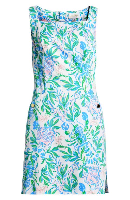 Shop Lilly Pulitzer ® The Lilly Print Sleeveless Organic Cotton Blend Sheath Dress In Resort White Just A Pinch