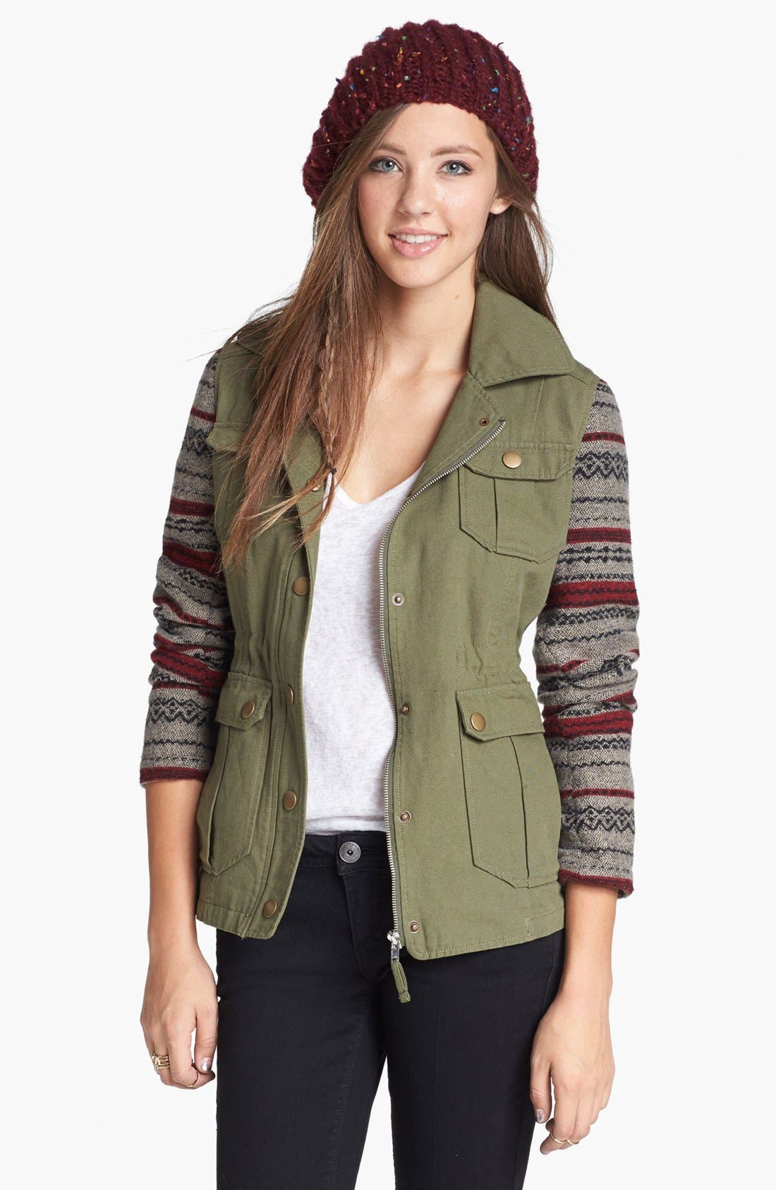 Jack Knit Sleeve Jacket (Juniors) Nordstrom