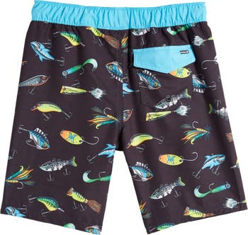 Hurley Kids' Fishing Lure Swim Trunks Black