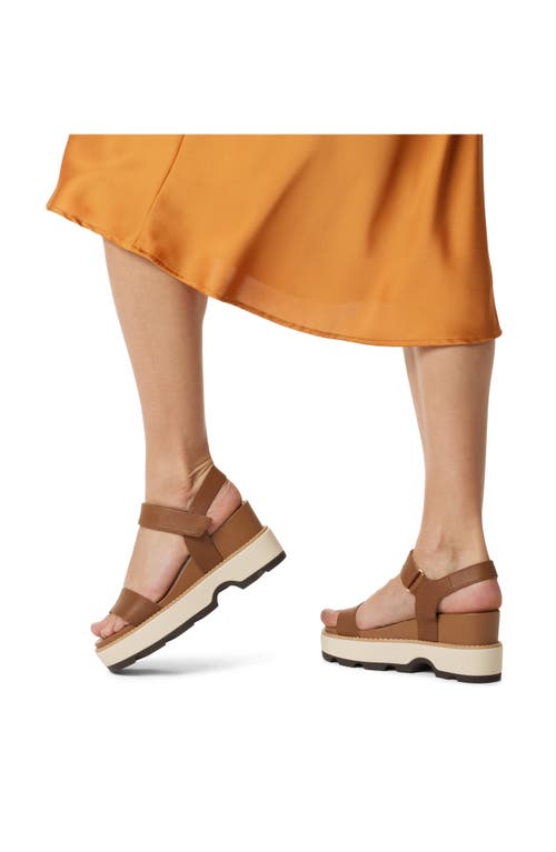Sorel Joanie Iv Platform Wedge Slide Sandal In Velvet Tan/blackened Brown